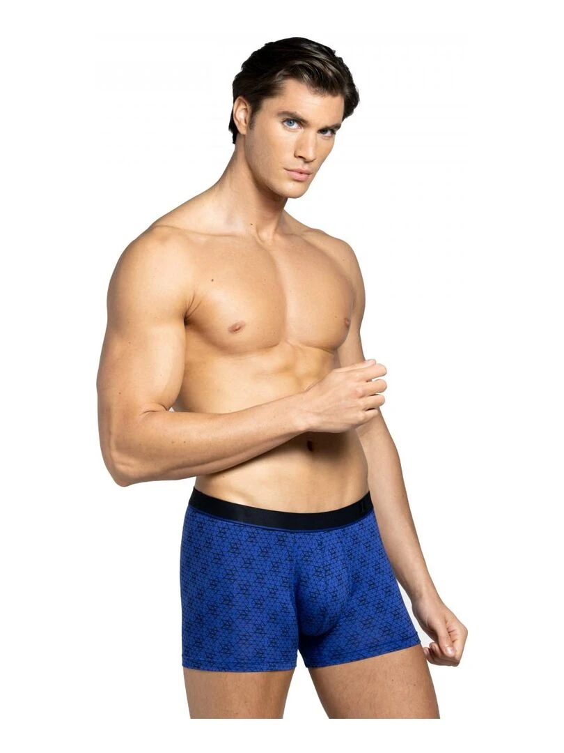 Boxer court en lyocell à motifs triangles Ammil Bleu