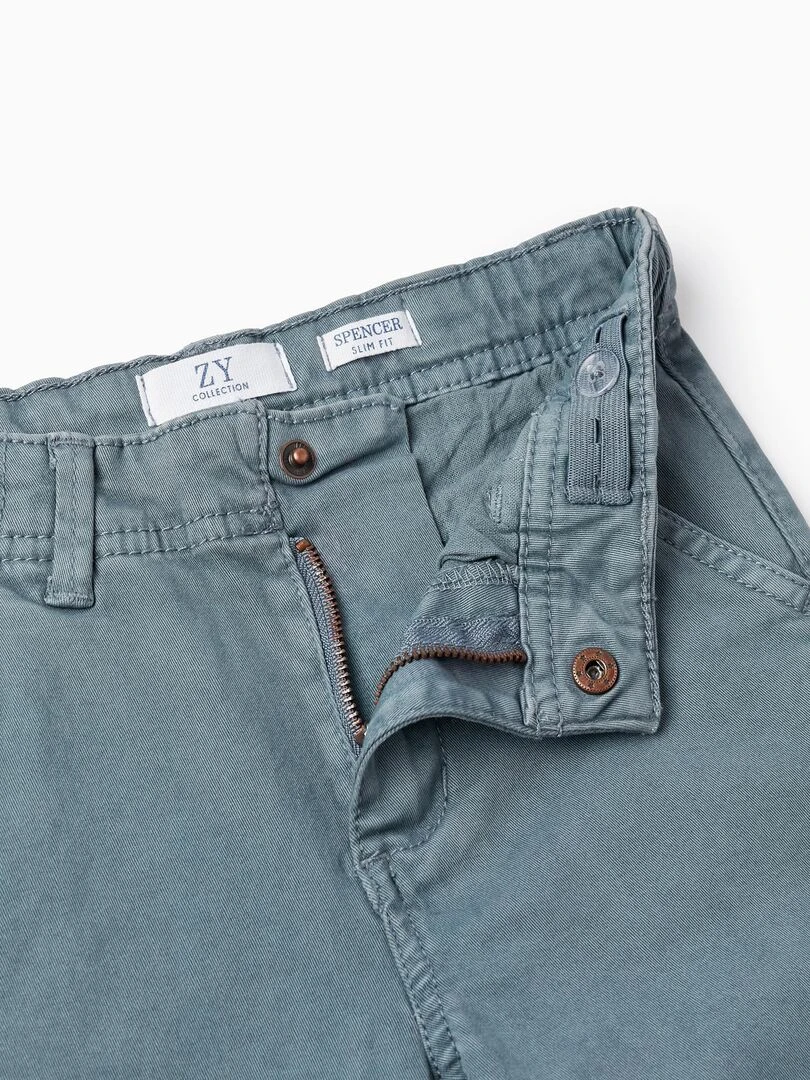 Pantalon En Sergé De Coton Pour Garçon 'Slim Fit'  BROTHERS&SISTERS   Bleu