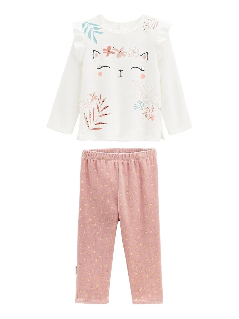 Pyjama bébé 2 pièces en velours Rosa Rose