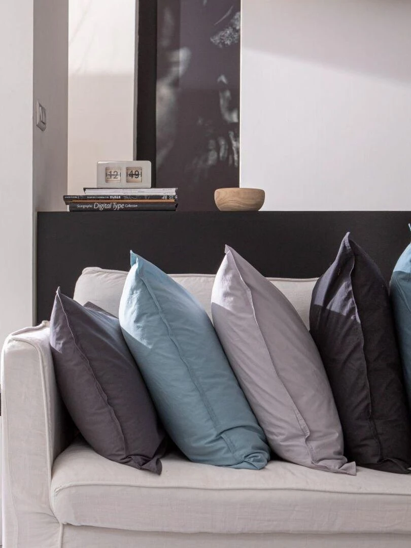 Taie d'oreiller 100% Percale de Coton Lavé 80 fils   Vert sapin