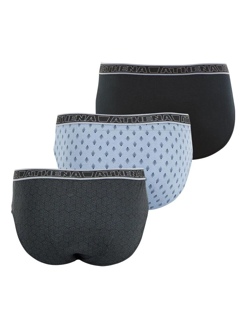 Lot de 3 slips homme Tonic   Gris Noir