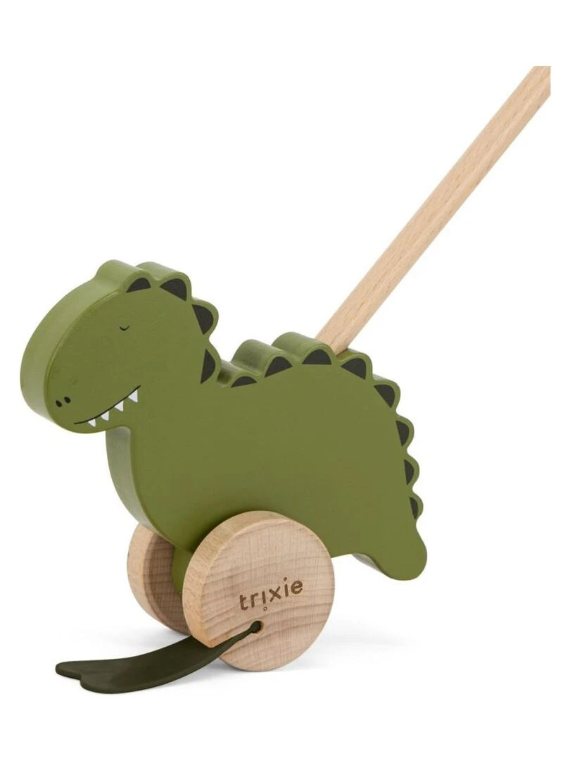 Jouet à pousser en bois Mr Dino Trixie Vert