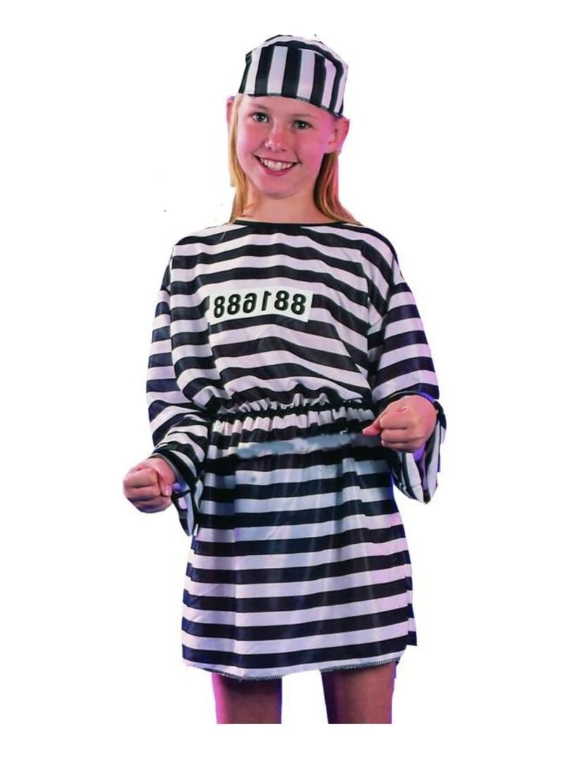 Déguisement Prisonnière fille Noir Noir