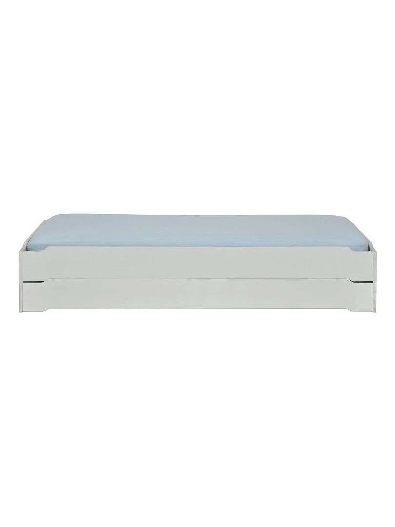 Pack 2 lits empilables et 2 matelas Jelly AKITEN RETAIL Gris