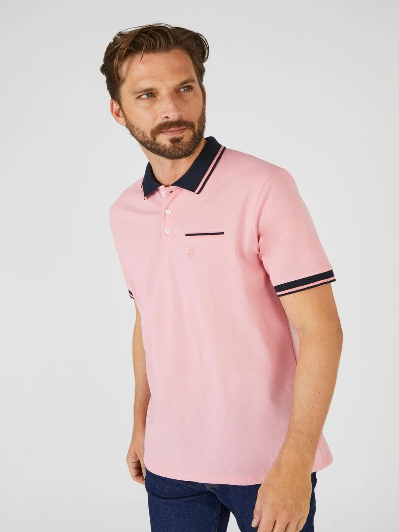 Polo manches courtes Damart Rose