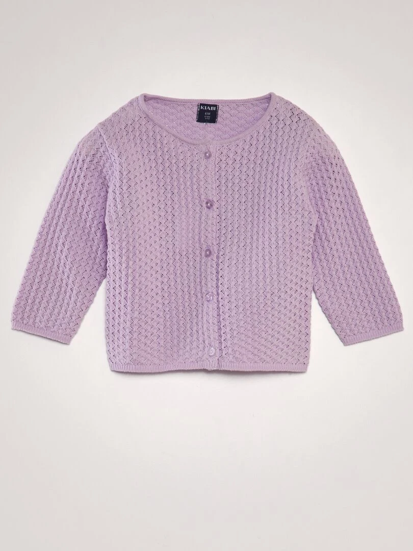 Gilet maille fantaisie Violet