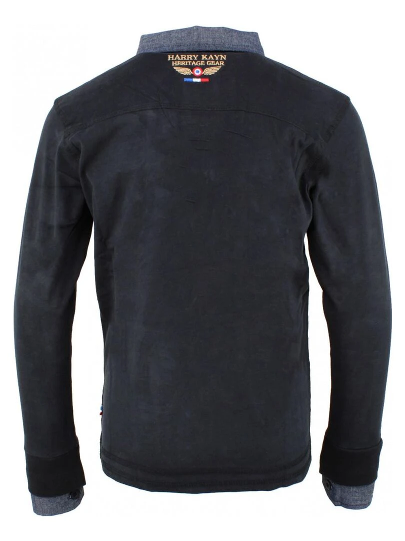 Polo manches longues garçon ECAZBA HARRY KAYN Noir Noir