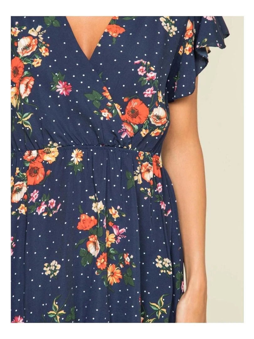 Robe courte motifs IPOIS   Bleu marine