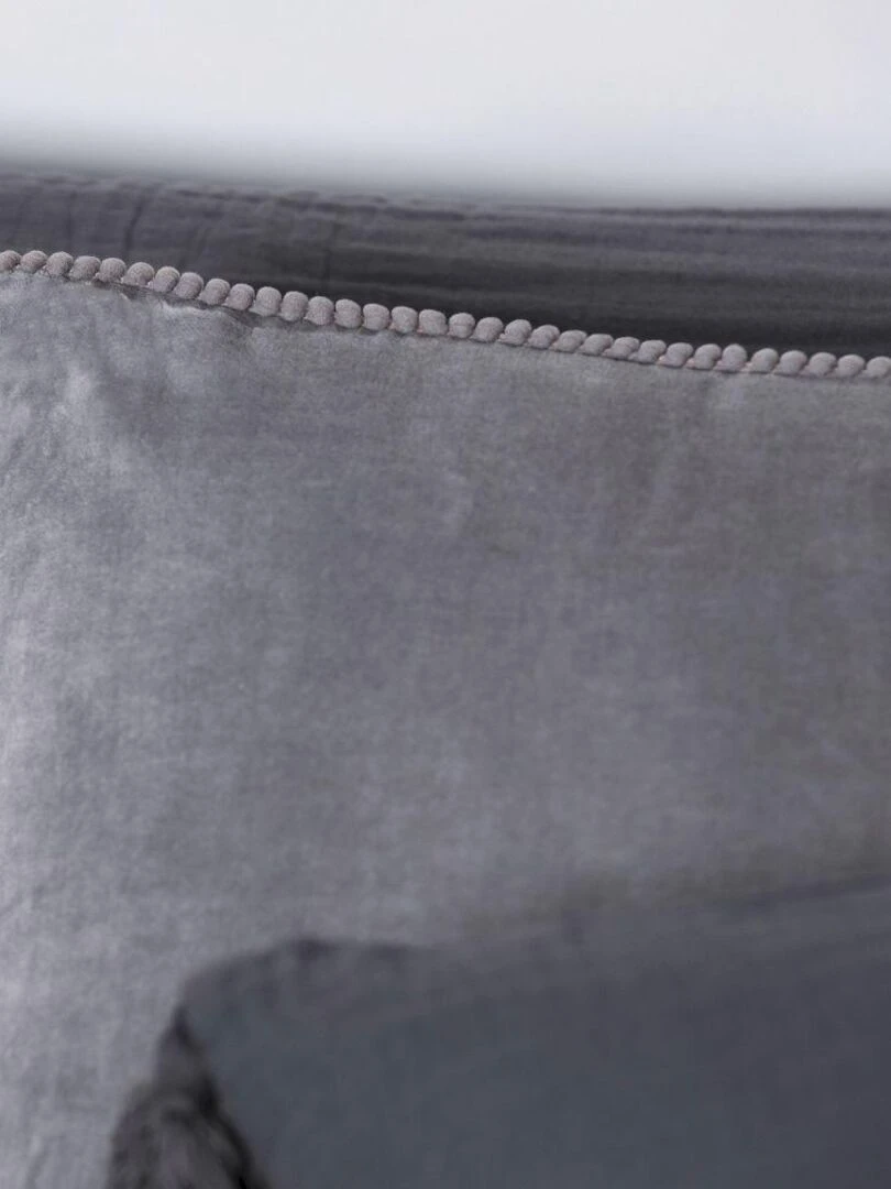 Coussin en velours avec contour perlé 'Deko&co'   Orange