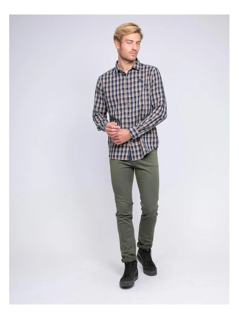 Chemise manches longues carreaux TRENOL   Beige