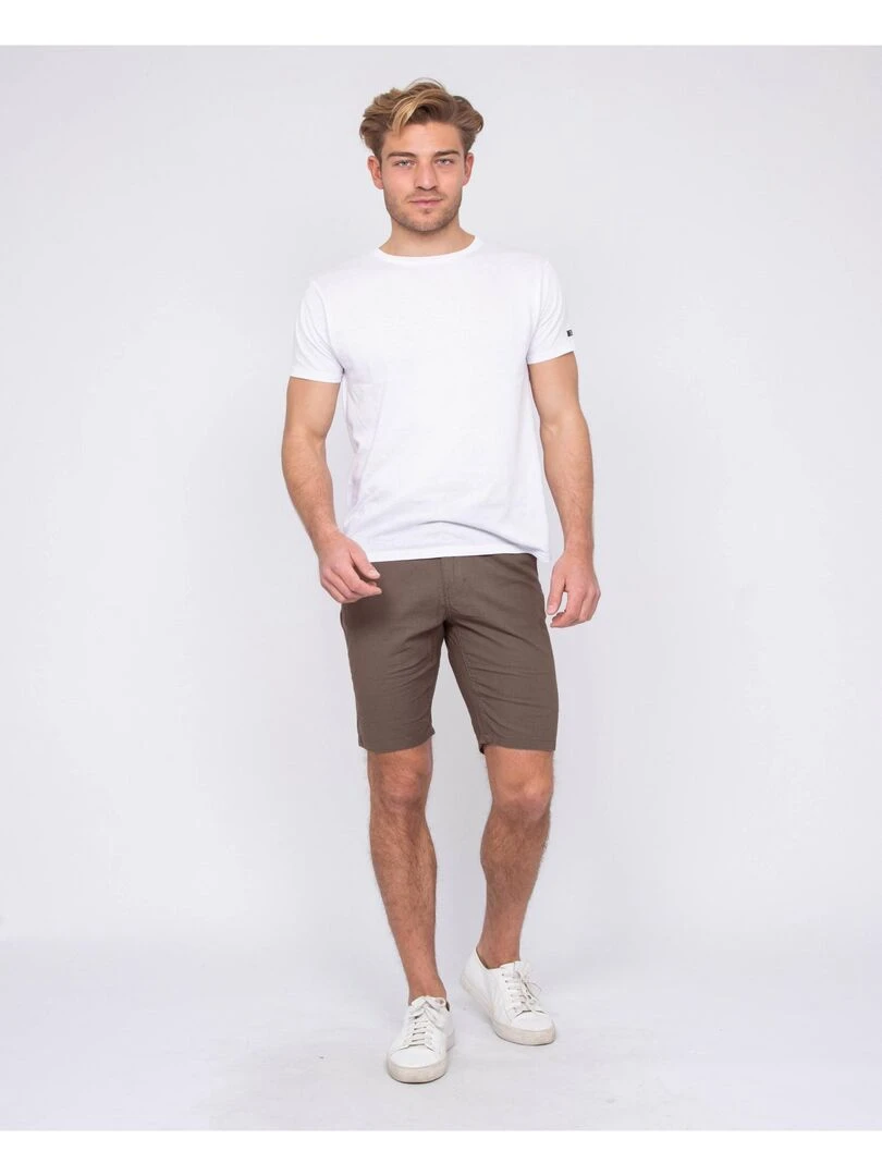 Bermuda chino lin BAGOLIN   Marron