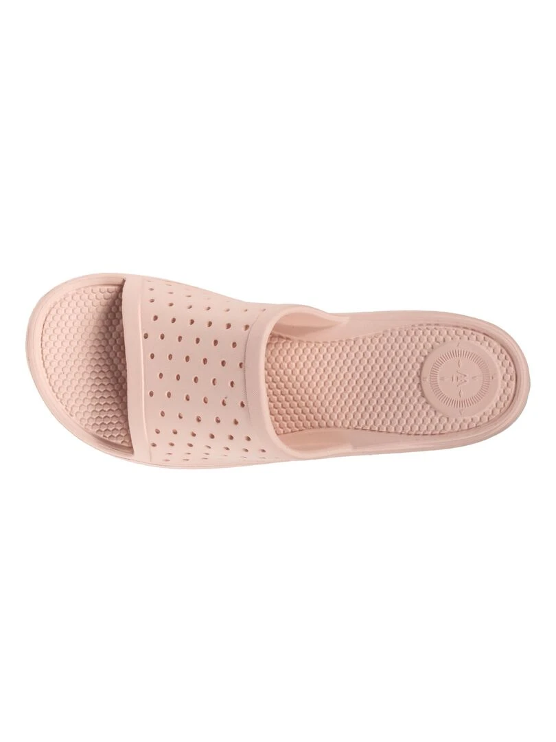 Mules claquettes Femme ajourées Nude Beige