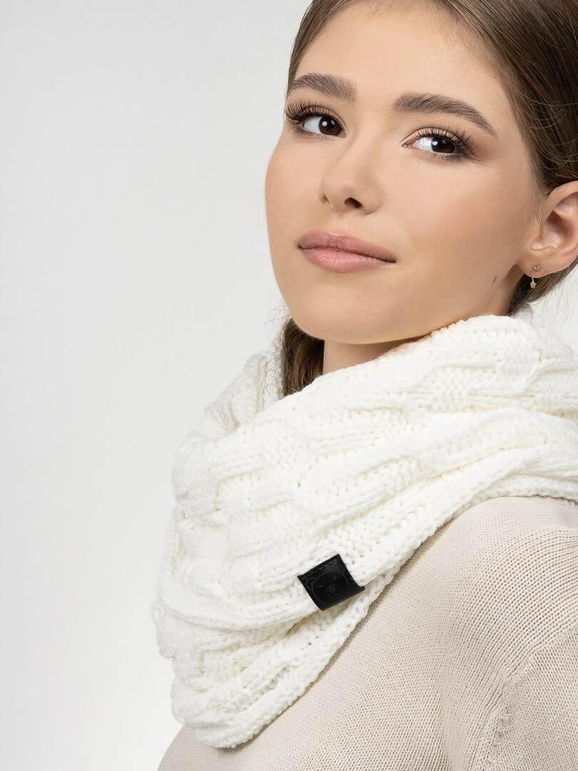 Ensemble Snood Bonnet Maribel   Made in UE   Blanc