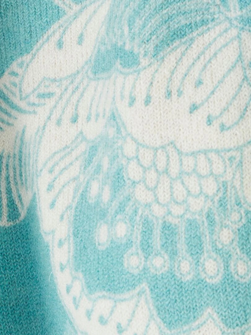 Pull imprimé à base de laine et mohair   Damart   Vert