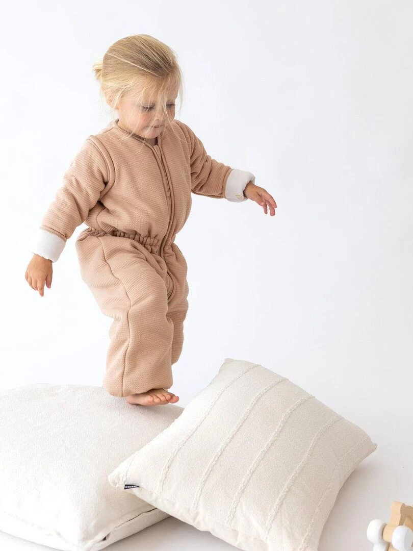 Bemini Gigoteuse  jambes séparables Pady waffle et jersey bio   Beige