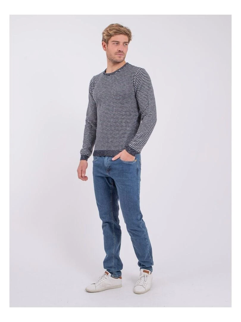 Pull fin col rond ARENO   Bleu marine