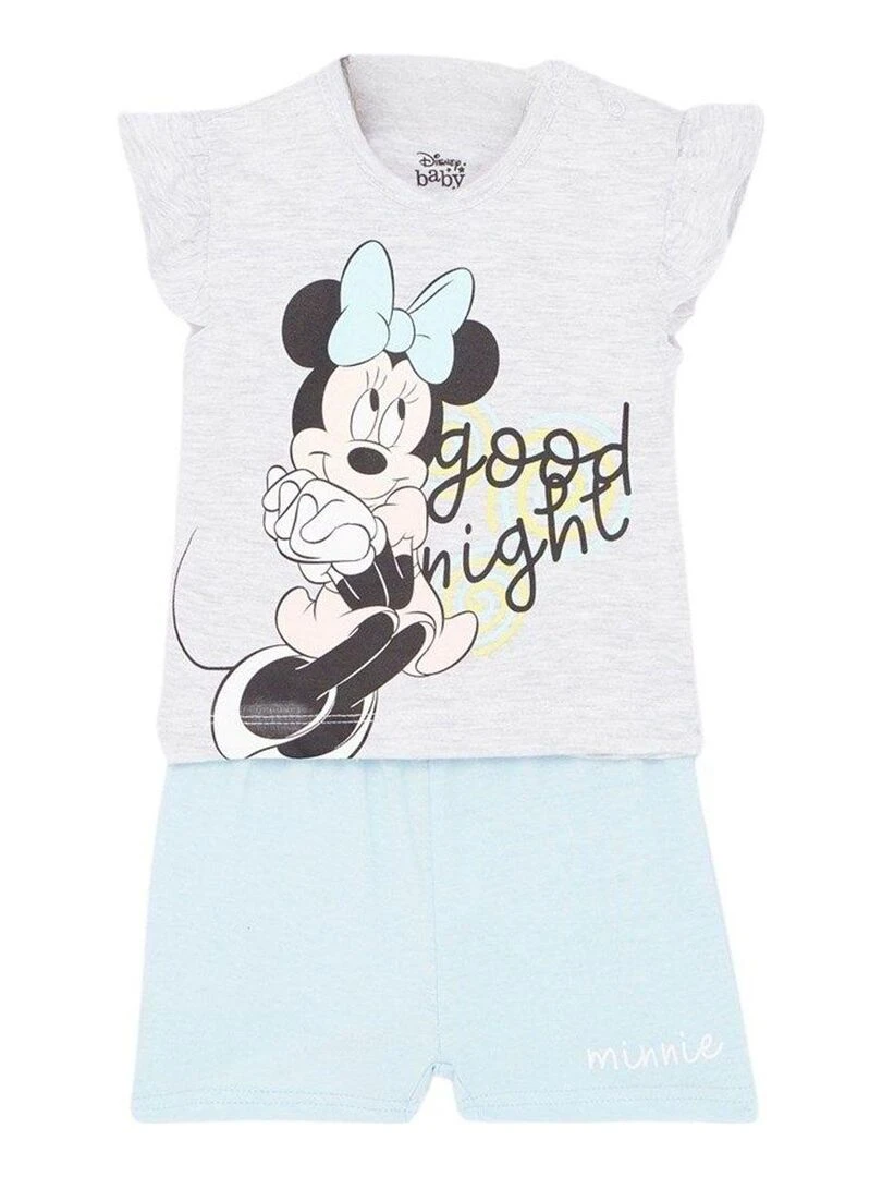 Disney Ensemble T shirt short bébé fille Imprimé Minnie Gris