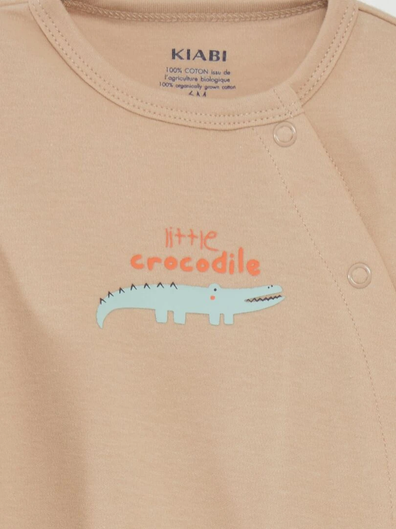 Lot de pyjama dors bien imprimée   2 pièces   Beige