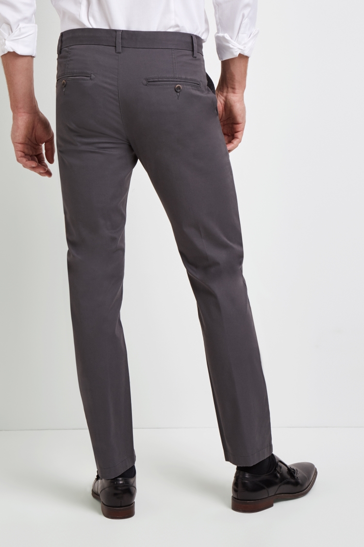 Tailored Fit Graphite Stretch Chinos Buy Online at Moss