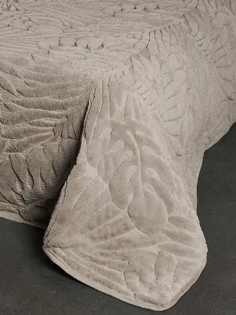 Jeté de lit aux surpiqures reliefées Beige
