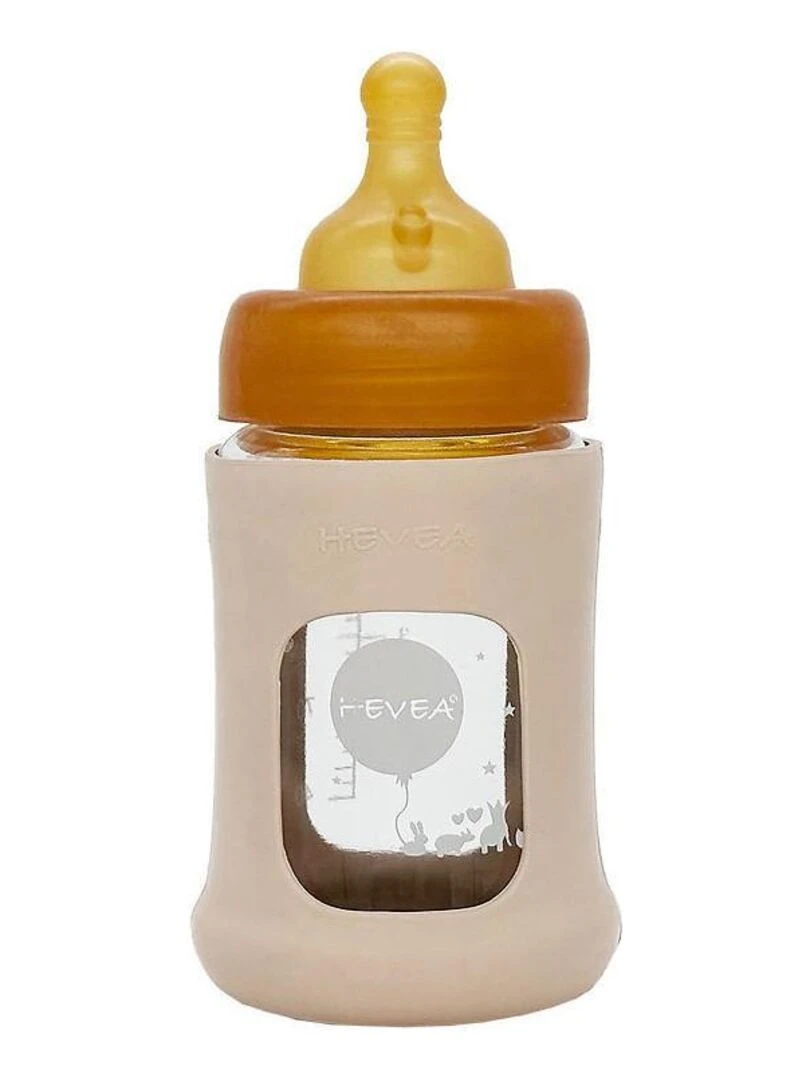 Biberon en verre zéro plastique avec housse de protection beige 1   Beige sable