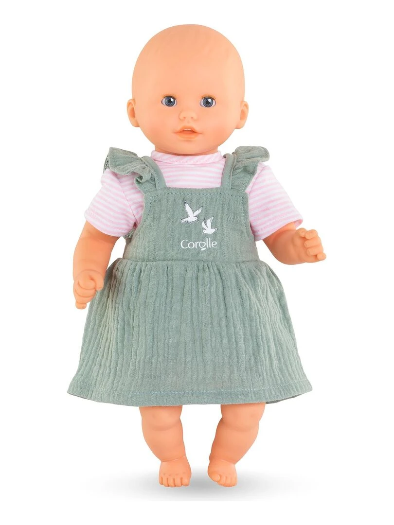 Robe à volants et T Shirt Bords de Loire pour poupon 30 cm   Vert