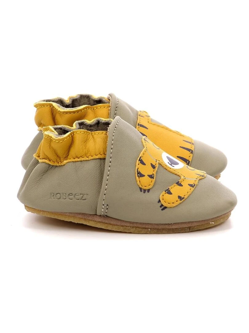 Chaussons Cuir Tiger Nap Crp   Kaki
