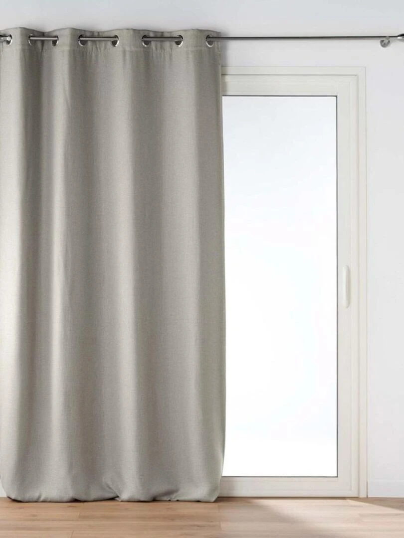 Rideau à œillets occultant jacquard 135x240 cm Blake gris   Gris