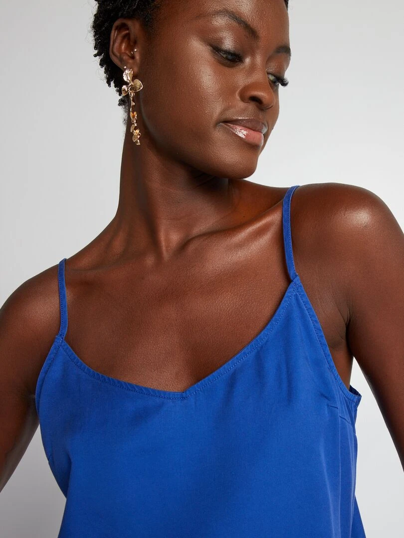 Top à fines bretelles   Bleu