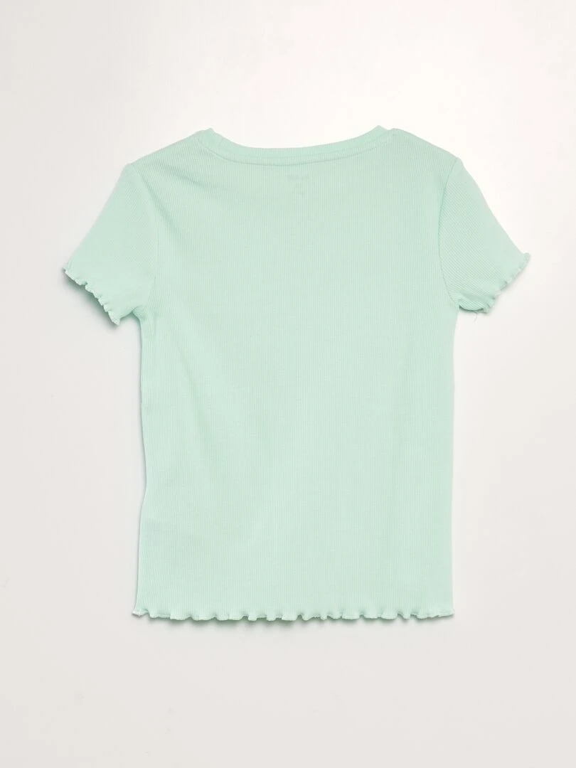 T shirt avec découpe sur le devant   vert