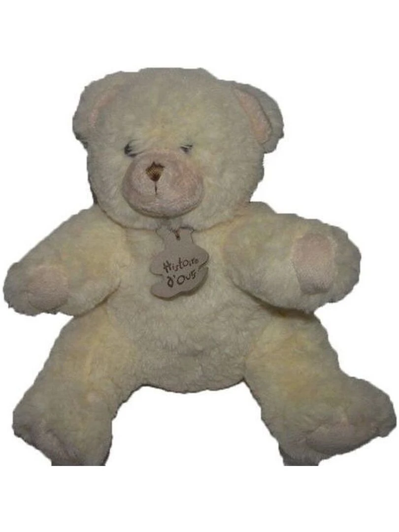 doudou Histoire d'ours Ours Blanc 25cms Pantin Blanc