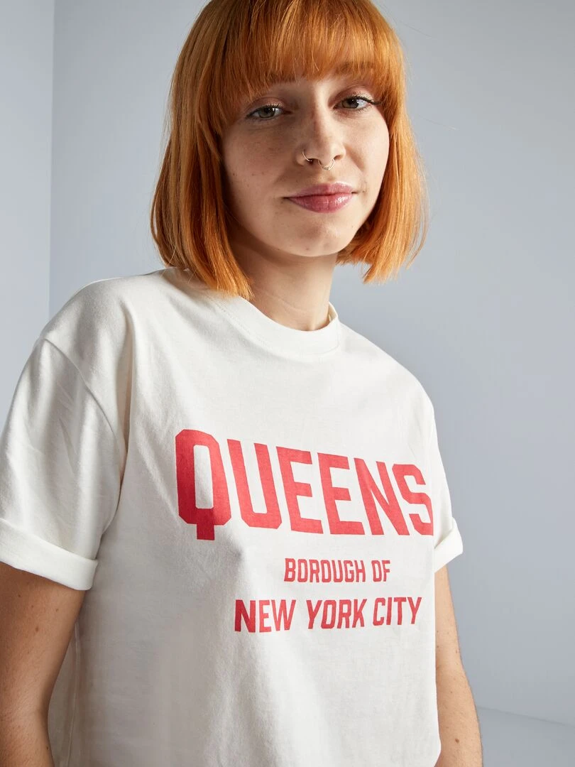 Crop top en jersey   Blanc