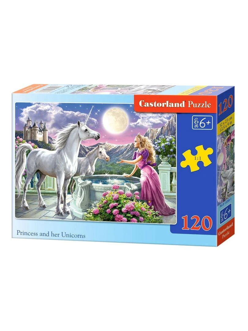 Puzzle 120 pièces : Princesse et sa Licorne N/A