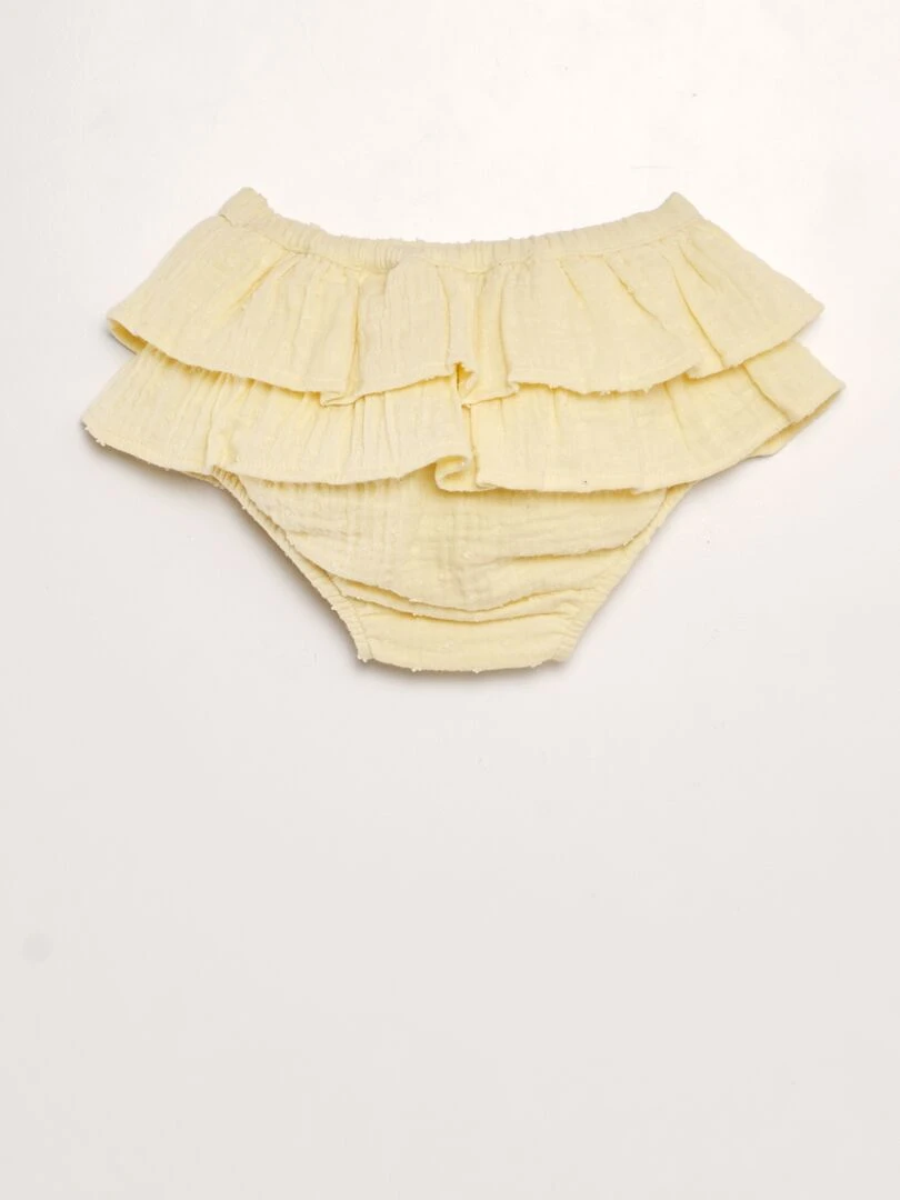 Culotte en gaze de coton avec plumetis Jaune