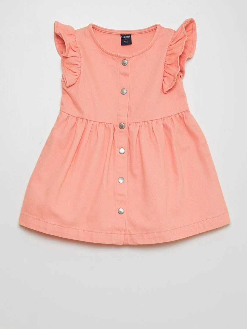 Robe évasée à volants Saumon