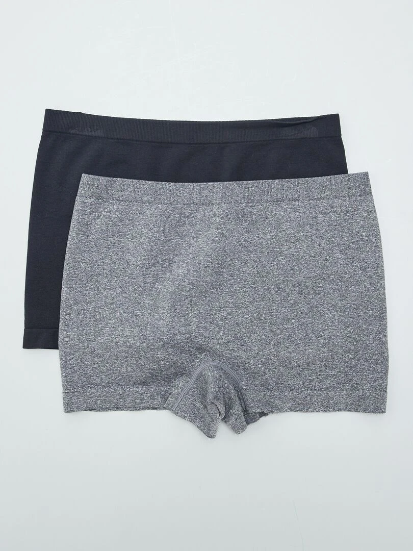 Lot de 2 shortys sans couture So Easy Noir/gris