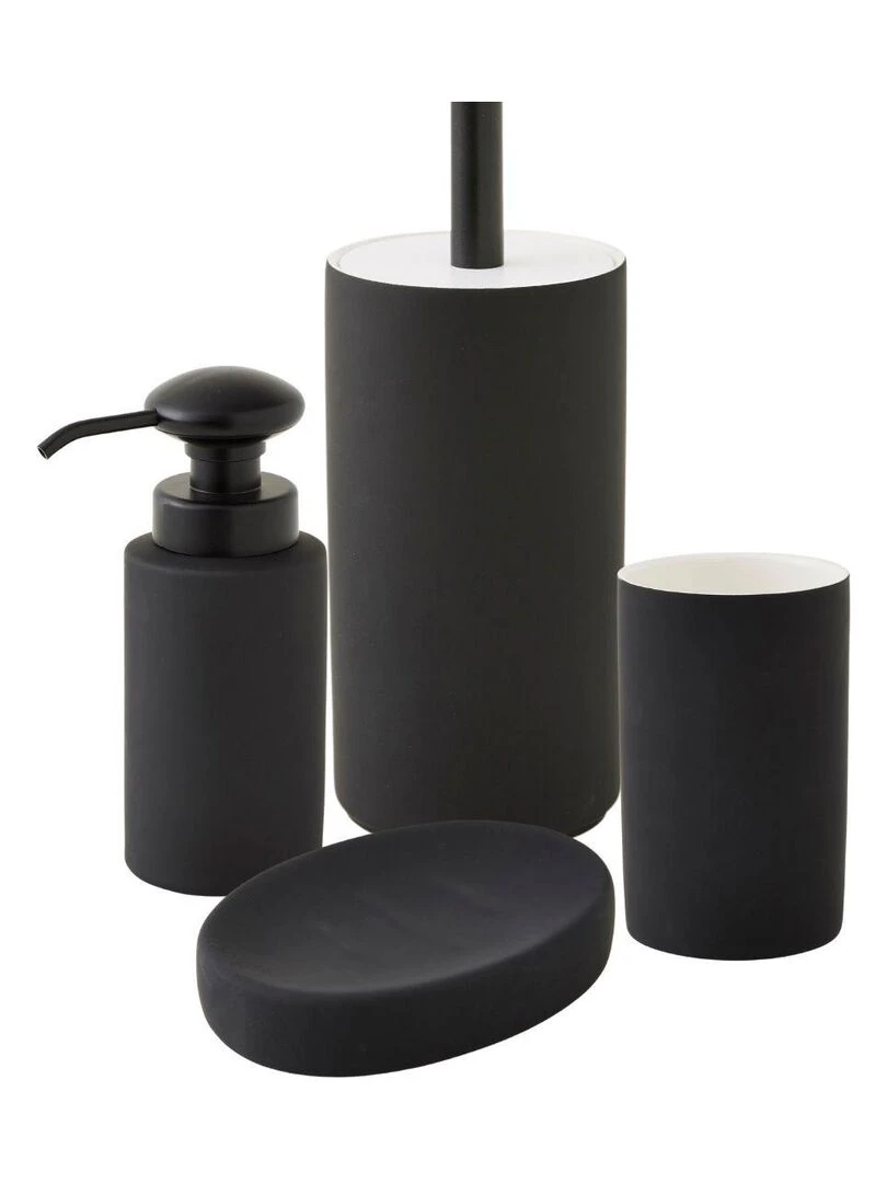 Guy Levasseur Set de salle de bain 4 pièces en céramique noir Noir