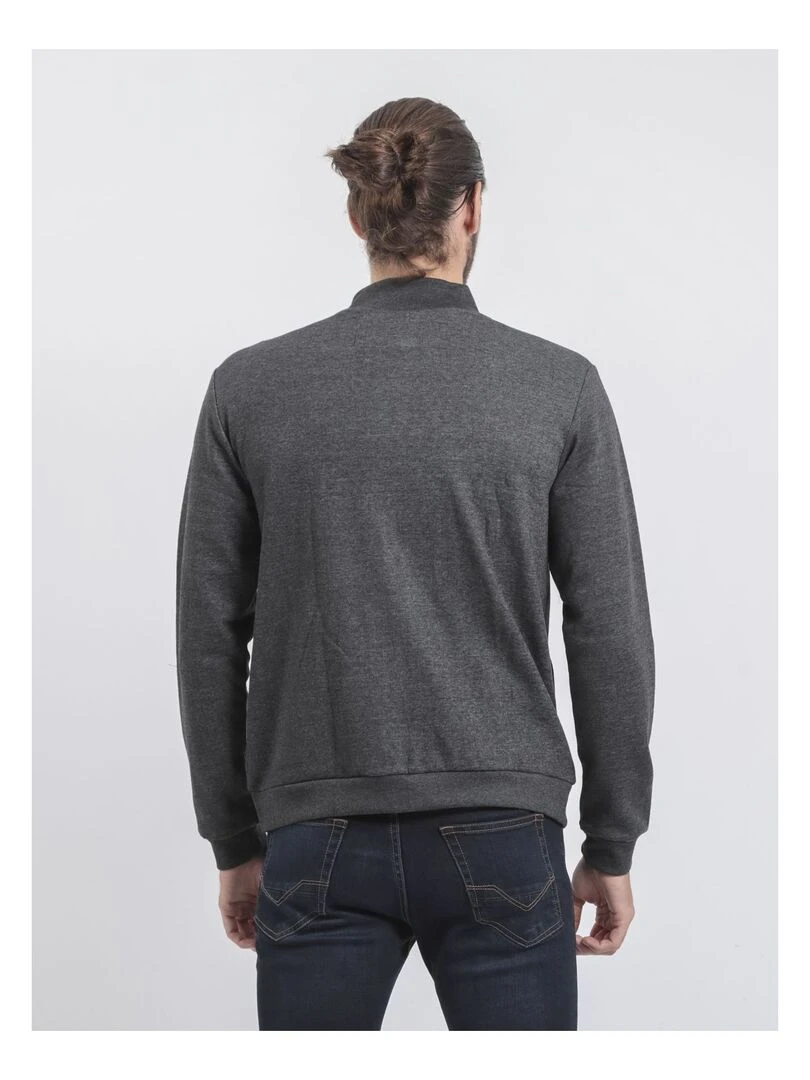 Gilet zippé col montant WITS gris anthracite