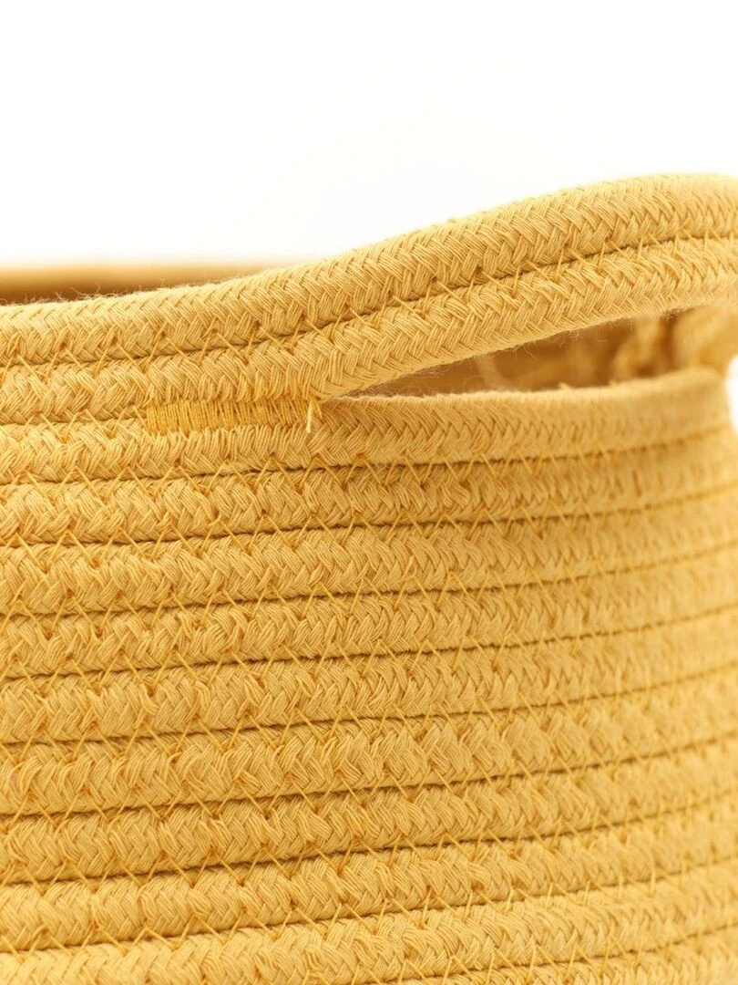 Panier rond tressé 'LA FACTORY' 'TODAY' Jaune