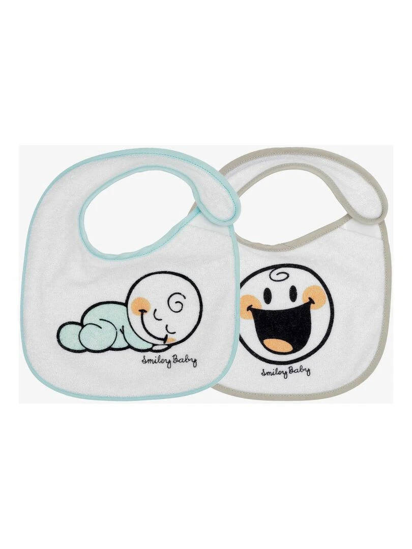 Lot de 2 bavoirs bébé Trois Kilos Sept Blanc