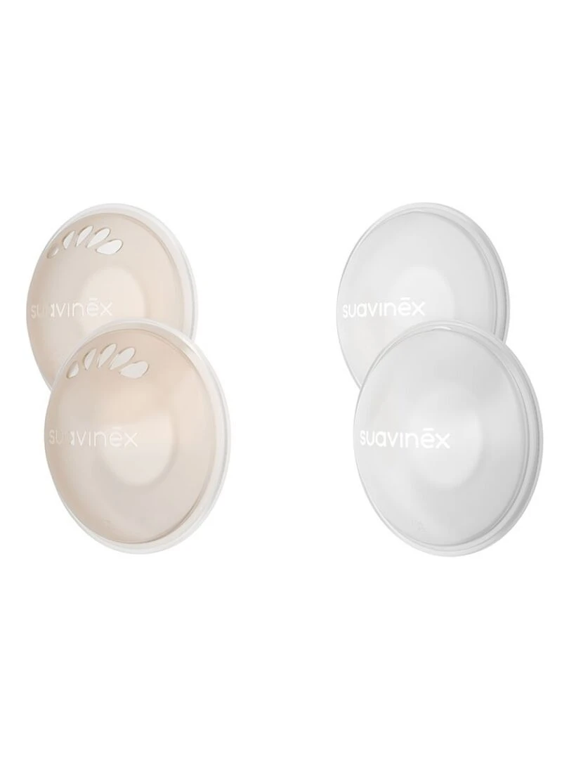 Set de 2 coquilles d'allaitement recueille lait et 2 coquilles protectrices Rose