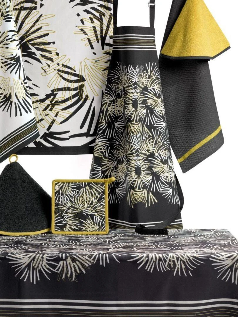Nappe 150x250 cm Polyester à motifs Pamca   Noir