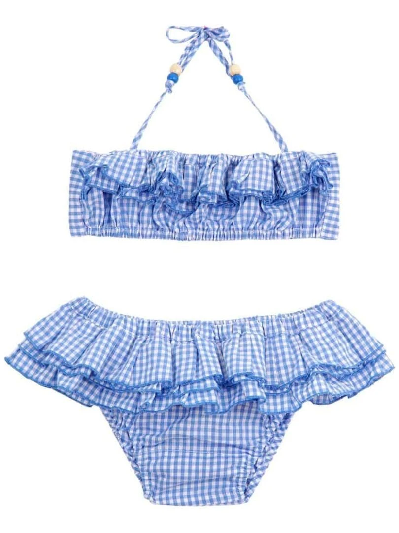 Maillot de Bain 2 Pièces Fille Carrx Vichy SWAN 'LA FAUTE A VOLTAIRE' Bleu