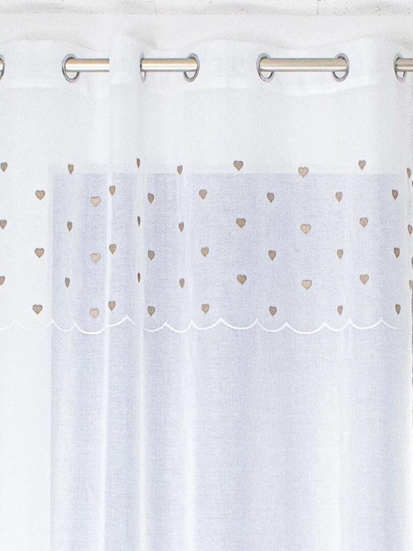 Voilage sablé avec top cœurs Beige