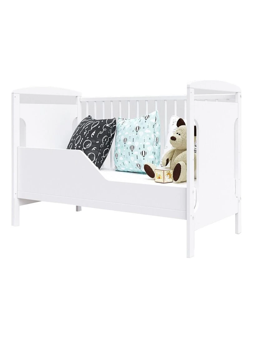 Lit bébé évolutif ELINOR 120x60 cm Blanc