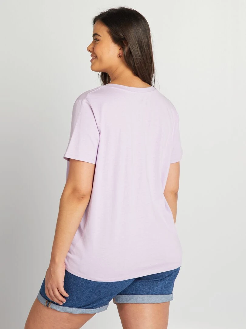 Tee shirt en coton avec imprimé   Violet