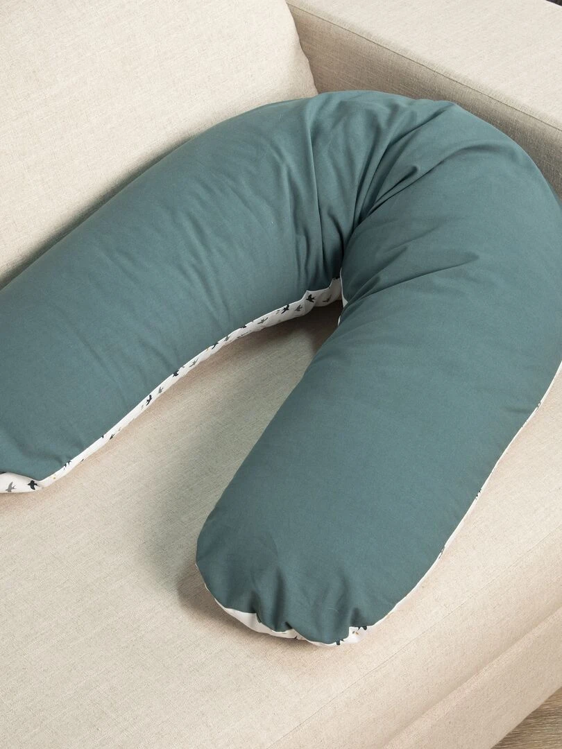 Coussin d'allaitement déhoussable Blanc/vert