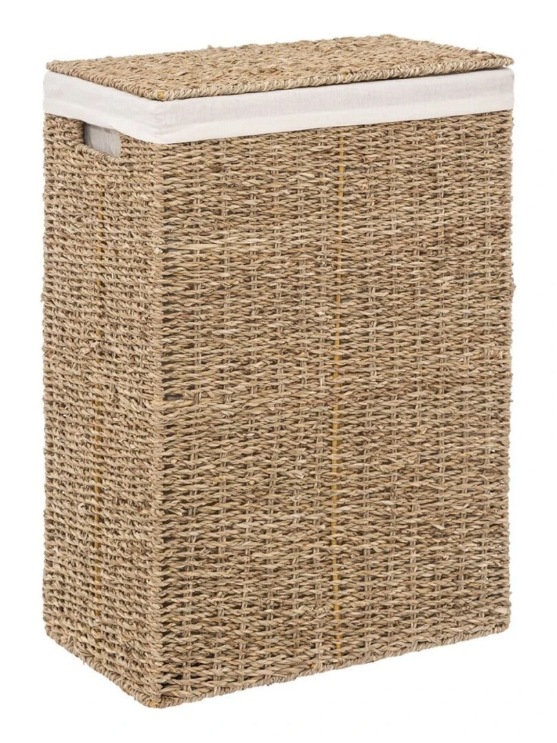 Panier à linge rectangle seagrass Beige