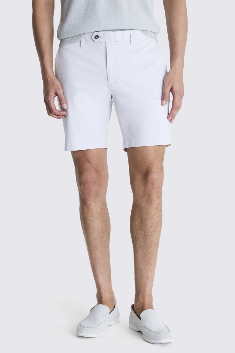 Slim Fit Light Grey Chino Shorts Buy Online at Moss