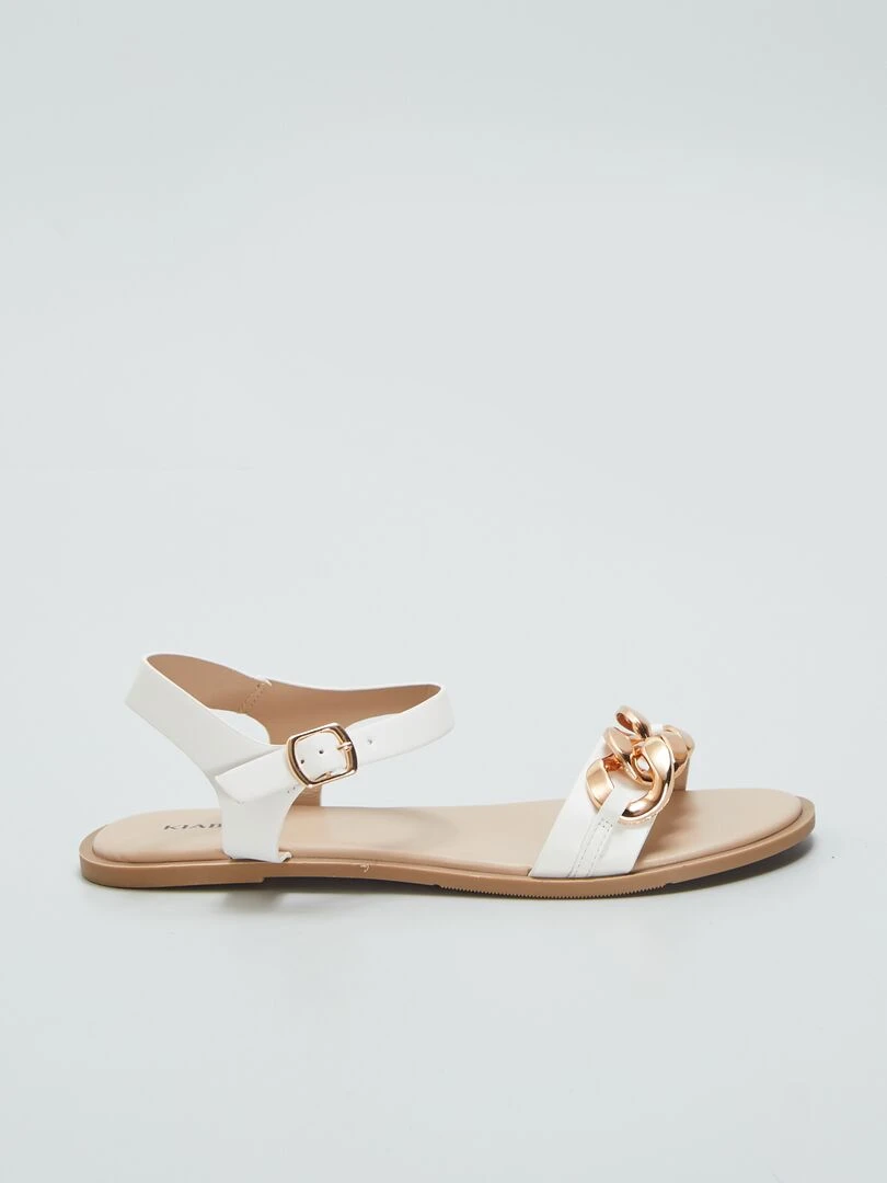 Sandales avec chaîne Blanc